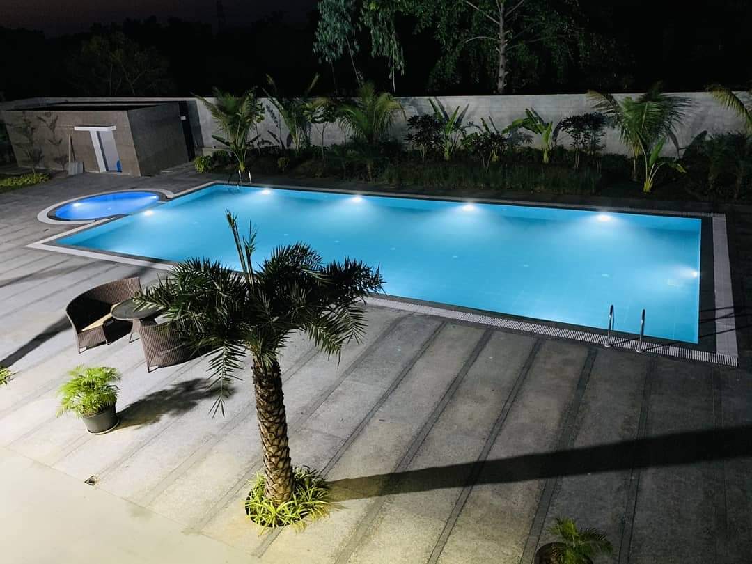 Club House & Swimming pool Construction Good Times at Dehegam - Crystal build squre